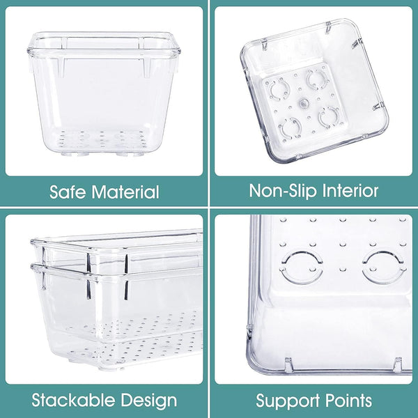 Clear Plastic Drawer Organizer Set for Desk, Kitchen, Bedroom, Bathroom, Office