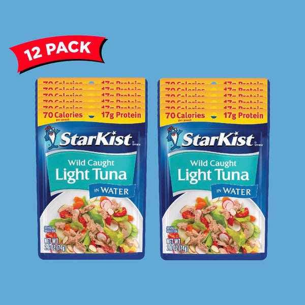 starkist chunk light tuna 2.6 oz pouch 12 pack gluten free soy free kosher