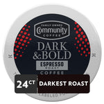 Community Coffee Dark & Bold Espresso Roast 24 Count Coffee Pods for Keurig 2.0 Brewers