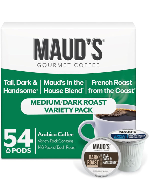 Maud's Bold Dark Roast Coffee Pods Variety Pack, 40-count, 9 Assorted Flavors