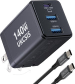 2 Pack 200W USB C Charger Block, Foldable 4-Port GaN5 Super Fast Charger USB C, Dual 65W Type C Charging Block, Laptop Fast Charging Adapter for MacBook Pro/Air, iPad, iPhone, Samsung Galaxy Black