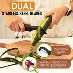 Premium Swivel Vegetable Peeler with Ultra Sharp Stainless Steel Blades - Black - Spring Chef