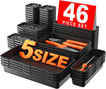 46Pcs & 5 Sizes Tool Box Organizer Tray Divider Set for Toolbox and Home