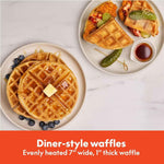 bella Flip-n-Store Waffle Maker, EverGood™ Ceramic Nonstick Coating, Fits-anywhere™ Kitchenware, Power Indicator Light & Touch Handle, 7” Wide & 1" Deep Plates, 1000 Watt, Plum