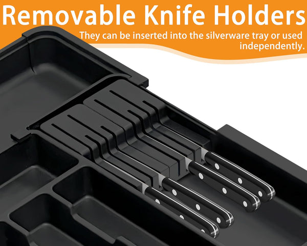 Large Expandable Silverware Organizer for Kitchen Drawers