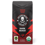 Death Wish Coffee Dark Roast Ground Coffee, 16 oz, Organic, Fair Trade, Bold, Smooth, Low Acidity