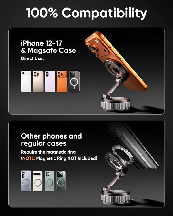 360° Adjustable Magnetic Car Phone Mount for iPhone