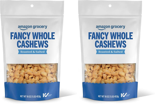 Amazon Grocery, Fancy Whole Cashews, Roasted & Salted, 16 Oz (Previously Happy Belly, Packaging May Vary)