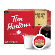 Tim Hortons Original Blend Medium Roast Coffee K-Cup Pods Compatible with Keurig Brewers 100ct