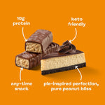 Delight Protein Bars, Chocolate Peanut Butter Pie, Low Sugar & Low Carb Gluten-Free Snack, Keto Friendly Snacks