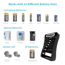 Battery Tester, LCD Display Universal Battery Checker for AA AAA C D 9V CR2032 CR123A CR2 CRV3 2CR5 CRP2 1.5V/3V Button Cell Batteries, 1x AAA Batteries Included