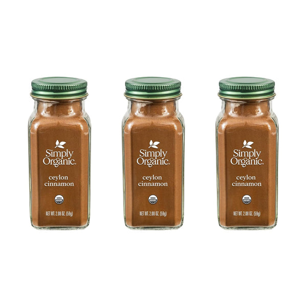 Simply Organic Non-GMO Organic Ceylon Ground Cinnamon, 2.08 Ounce, Mild and Aromatic Flavor