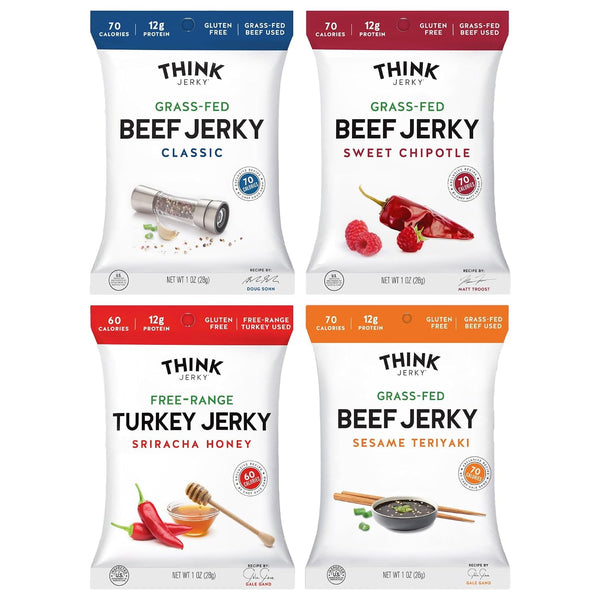 Beef and Turkey Jerky Variety Pack, 8 Pack, 1.0 oz Bags, 2 of Each