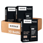 Chocolate Sea Salt RXBAR Protein Bars, 12g Protein, Gluten Free Snacks, 6 Boxes, 30 Bars