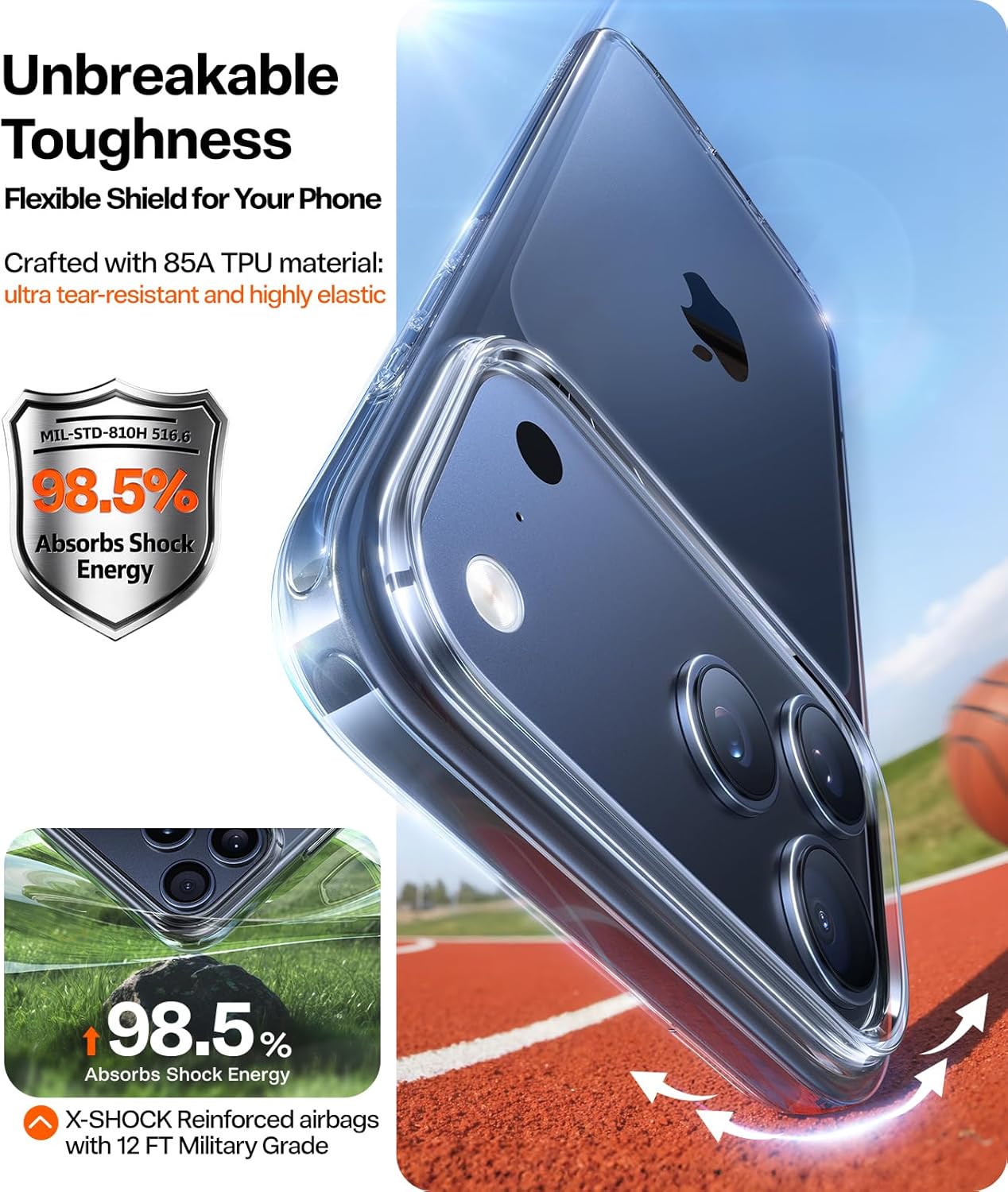 TORRAS for iPhone 17 Pro Case Crystal Clear, Ultra-Thin, 2025 Upgraded Non-Yellowing, Military-Grade Protection, Transparent Slim Case for iPhone 17 Pro Phone Case, Soft, Anti-Scratch, Clear - Rayz Mart