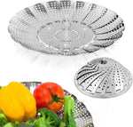 Premium Stainless Steel Veggie Steamer Basket, Expandable to Fit Various Size Pots, 5.5 to 9.2 inches, by SAYFINE