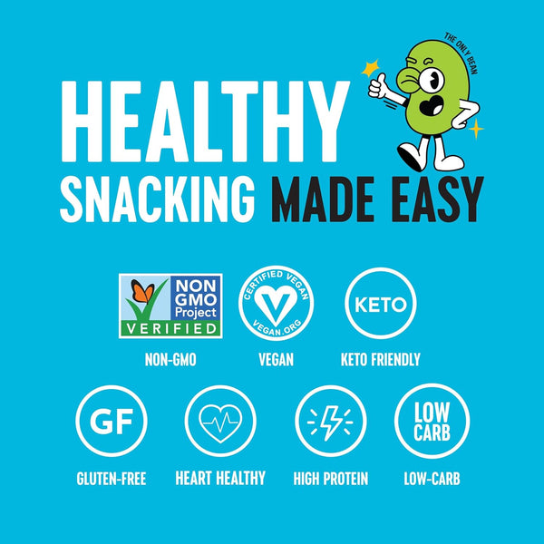 High protein edamame bean snacks, low carb and gluten free, vegan and keto friendly