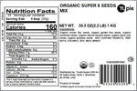 Yupik Organic Super 6 Seeds Mix, 2.2 lb (35.2 oz), GMO-Free, Kosher, Vegan, Rich in Fiber, Nutritious Raw Snack & Topping, With Brown & Golden Flax Seeds, Sunflower, Sesame, Chia & Pumpkin