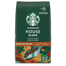 Starbucks 18-oz 100% Arabica House Blend Medium Roast Coffee, 12 oz bag, perfect for drip brewer, coffee press, pour-over and moka pot brewing