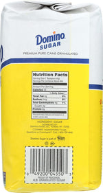 domino sugar granulated, 64 oz, premium pure cane sugar, free-flowing, all-purpose, high-quality