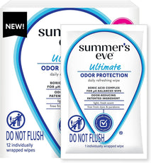 Summer's Eve 12-count Ultimate Odor Protection Daily Feminine Wipes with pH-balanced boric acid formula