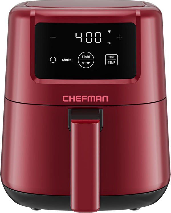 CHEFMAN 2 Qt Mini Air Fryer – Digital Space-Saving Compact Air Fryer with Nonstick and Dishwasher Safe Basket, Quick & Easy Meals in Minutes, Features Digital Timer and Shake Reminder – Black