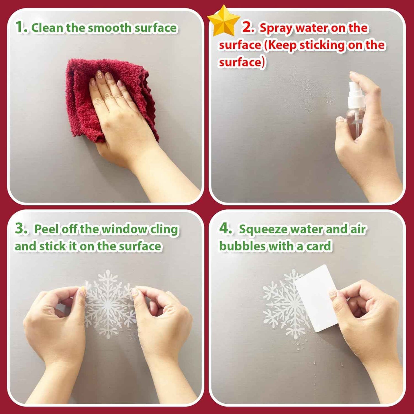 438Pcs Snowflake Window Cling Stickers for Christmas Decorations, 10 Sheets Christmas Window Clings of Different Shapes Xmas Decals for Glass Home Decor Indoor and Outdoor Party Supplies