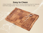 Bamboo cutting boards for kitchen, 3-piece set with juice groove