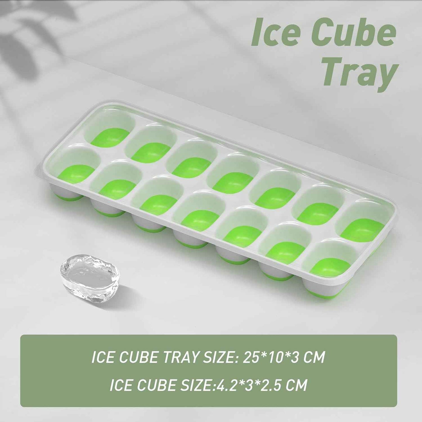 Ice Cube Tray with Lid, 4 Packs 56 Cubes Durable Stackable Ice Cube Trays for Freezer with Removable Lids, Easy-Release Plastic & Silicone Ice Tray for Cocktail, Coffee