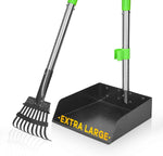 TOOGE Pooper Scooper, Dog Pooper Scooper Long Handle Stainless Metal Tray and Rake for Medium Small Dogs Heavy Duty Pet Supplies to Use for Grass, Dirt or Gravel