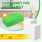 Reusable Microfiber Mop Pads for Floor Cleaning, 14-Piece Set, Compatible with Sweeper Mops and Dry Sweeping Cloths