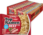 Nissin Top Ramen Noodle Soup, Beef, 3 Ounce (Pack of 24)