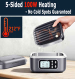 2 x 6.3-Cup Cordless Electric Heated Lunch Box, 100W Rechargeable Portable Food Warmer for Adults Work Travel Car - Battery-Powered & Self-Heating