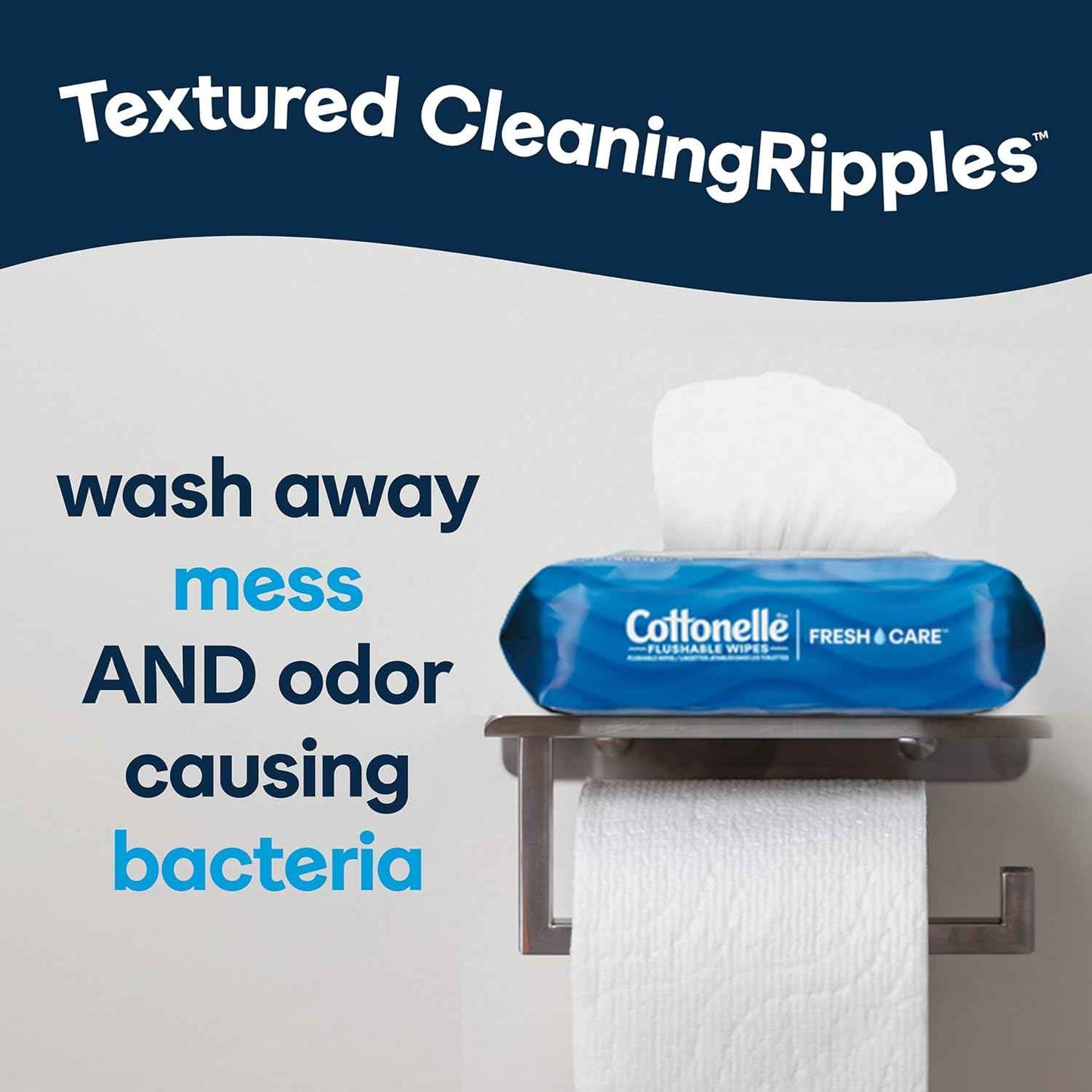 Cottonelle Fresh Feel Flushable Wet Wipes, Adult Wet Wipes, 8 Flip-Top Packs, 42 Wipes Per Pack (336 Total Wipes), Packaging May Vary