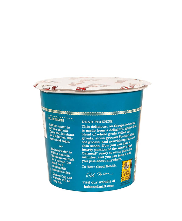 Bob's Red Mill GF Oatmeal Cup, Classic, 1.81 Ounce Cup (Pack of 12), Gluten Free, Non-GMO, Vegan, Whole Grain, Kosher