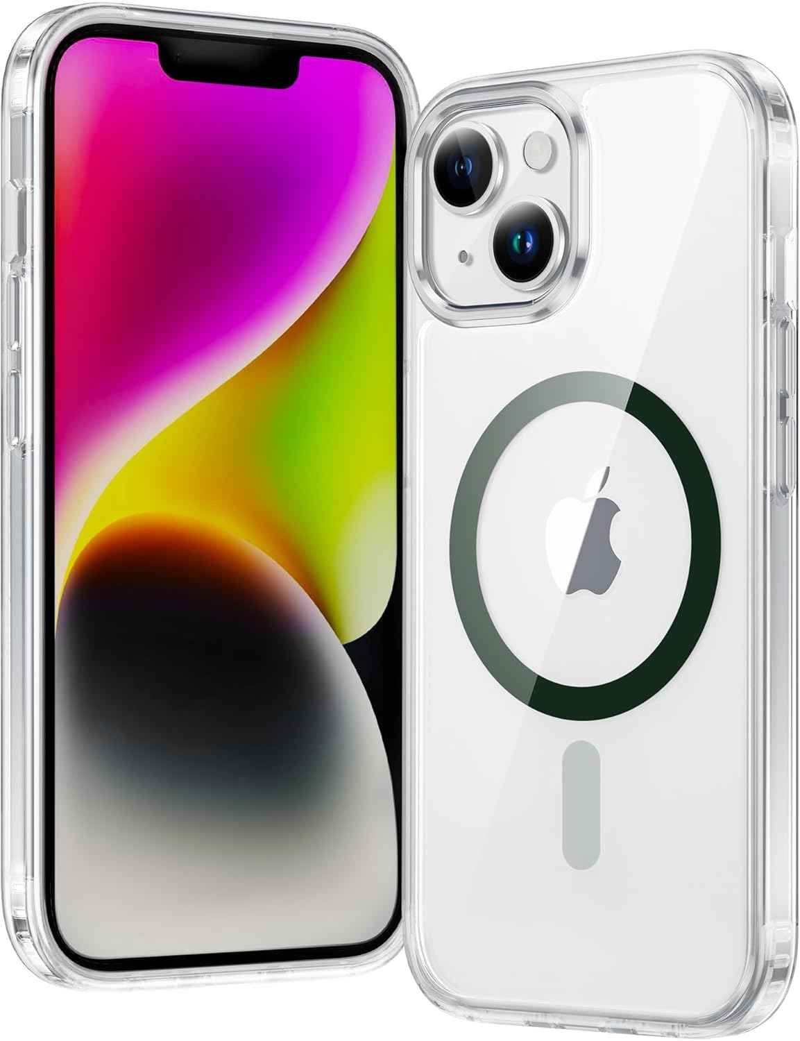 FNTCASE for iPhone 17 Pro Case, Compatible with Magsafe, Clear Transparent Magnetic Shockproof Protective Rugged Phone Cover with Screen Protector - 6.3 inch (A-Clear)