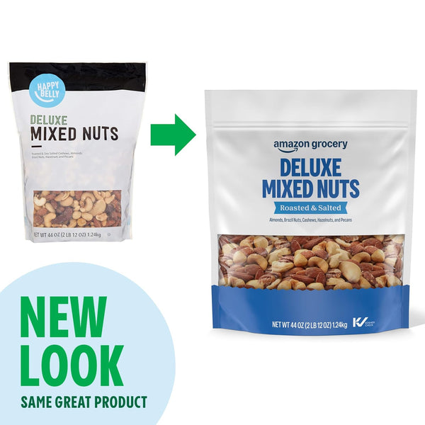 44 Oz Deluxe Mixed Nuts, Roasted & Salted, Amazon Grocery Brand