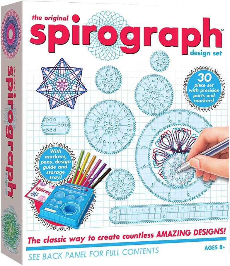 Spirograph Design Set Collectors Tin – Arts and Crafts, Kids Toys, Art Supplies, Craft Supplies, Drawing Kit, Spiral Art, Classic Gear Design Kit, Pens, Design Sheet Included, Ages 8 and Up