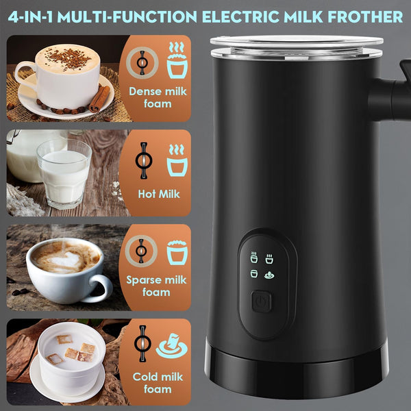 Electric Milk Frother 4 in 1 Automatic Milk Steamer and Foam Maker