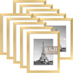 upsimples 5x7 Picture Frame Set of 10, Display Pictures 4x6 with Mat or 5x7 Without, Multi Photo Frames Collage for Wall or Tabletop Display, Black