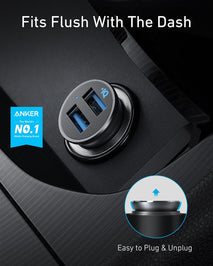 Anker 320 Car Charger, Dual USB 24W with Blue LED for iPhone and Galaxy