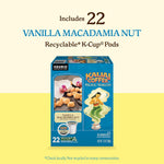Kauai Coffee K-Cup Pods for Keurig Brewers, Arabica Coffee, Medium Roast, Vanilla Beans with Toasted Macadamia Nuts