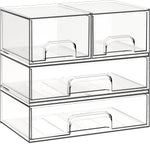 Clear Acrylic Stackable Storage Drawers for Bathroom, Kitchen, and Vanity