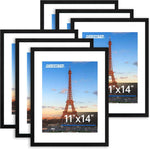 FIXSMITH 8x10 Picture Frame Set of 2, Photo Frame with HD Plexiglass, Display Pictures 5x7 with Mat or 8x10 Without Mat Multi Picture Frames Collage for Tabletop or Wall Display, Black