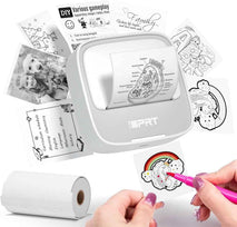 iDPRT Portable Sticker Maker Machine with 1 Roll Sticker Paper, Mini Printer Efficiently and Quickly, Thermal Printer for Study Notes, Pictures, DIY, Label, Free App with Multiple Templates, Grey