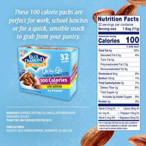 Blue Diamond Low Sodium Almonds, 100 Calorie Packs, 0.6 Ounce, Pack of 32, Lightly Salted, Snack Nuts