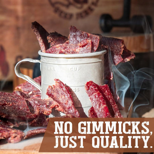 Cattleman's Cut Peppered Beef Jerky, Premium Marinated Steak Snacks, 10 Ounces