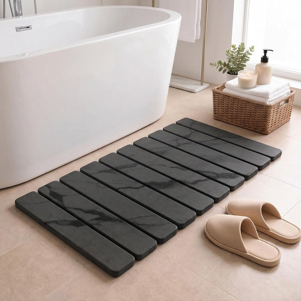Large Stone Dish Drying Mat for Kitchen Counter, Dark Gray, 24"×16" & 8"x4"