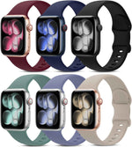 6 Pack Sport Bands Compatible with Apple Watch Band 38mm 40mm 41mm 42mm 44mm 45mm 49mm 46mm,Silicone Waterproof Strap for iWatch Apple Watch Series 11 10 9 Ultra 8 7 6 5 4 3 2 1 SE Women Men