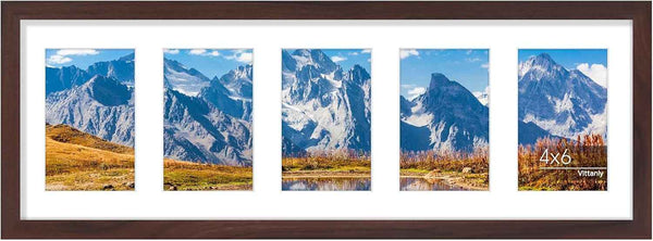 Vittanly 11x14 Collage Picture Frame, Displays 5Pcs 4x6 Pictures with Mat or 1Pcs 11x14 without Mat for Wall Mounting, Picture Frames Collage Wall Decor in Black, 1 Pack